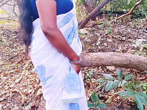 Indian alfresco desi Step-mother plumbing involving son large wood in woods. Telugu muddy converses